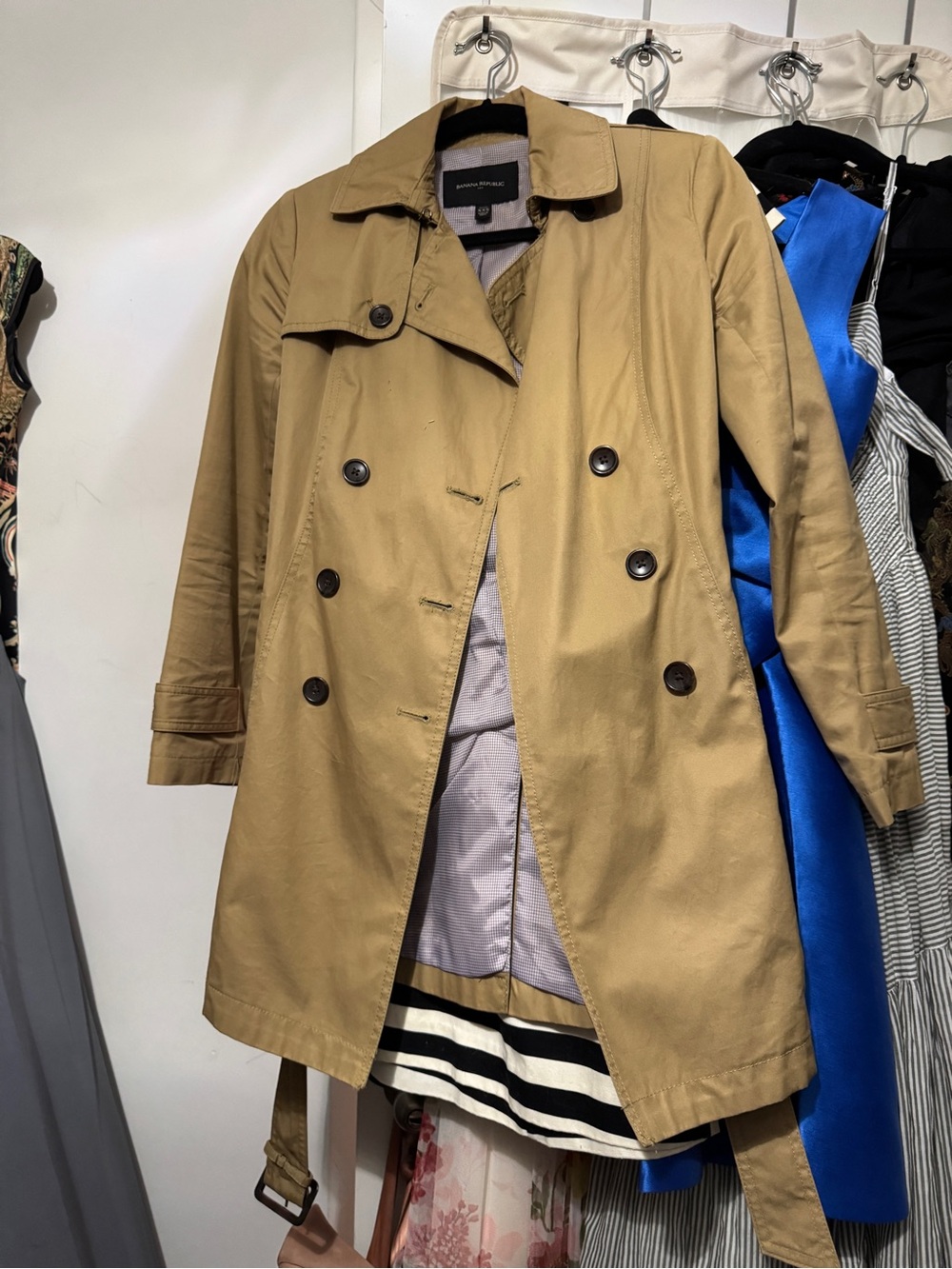 Banana Republic Tan Double-Breasted Trench Coat
